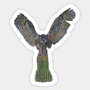 owl in watercolor Sticker